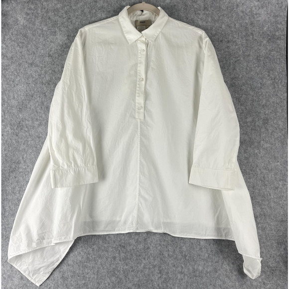 Fuzzi Jean Paul Gaultier Tunic Top Womens 46 White Popover Quiet Luxury Minimal - Picture 1 of 10
